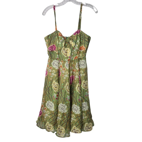 Anthropologie Dresses & Skirts - Anthropologie Girls from Savoy Floral Print Silk Dress A Line Midi Fit Flare
